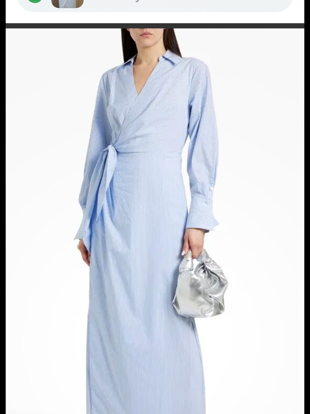 SIMKHAI
Briar wrap-effect striped cotton-blend poplin maxi shirt dress - Picture 2 of 7